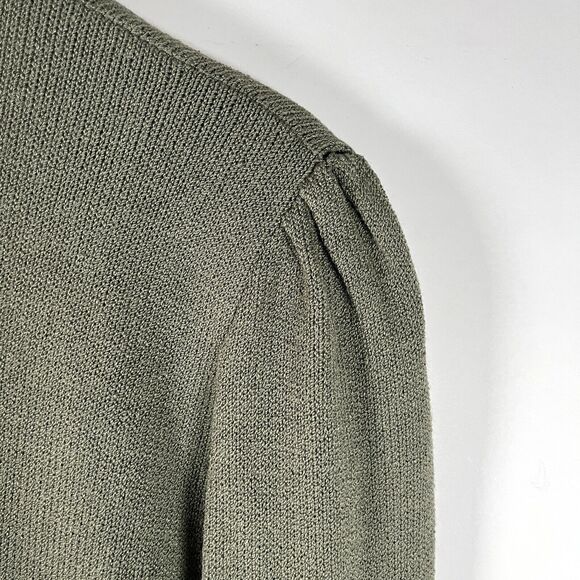 St John Vintage Cardigan Sweater Long Duster Santana Knit Gathered Sleeve Medium - Picture 4 of 10